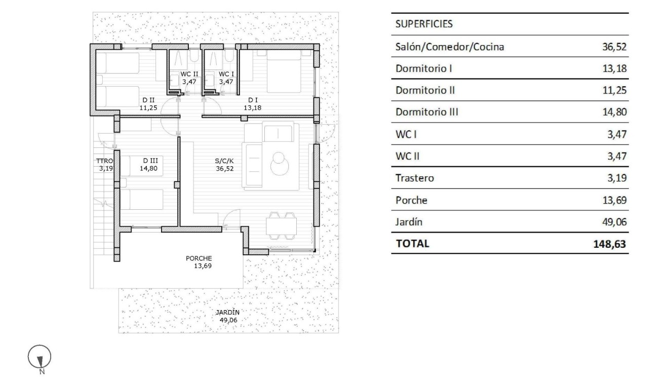 New Build - Bungalow - San Miguel - Pueblo