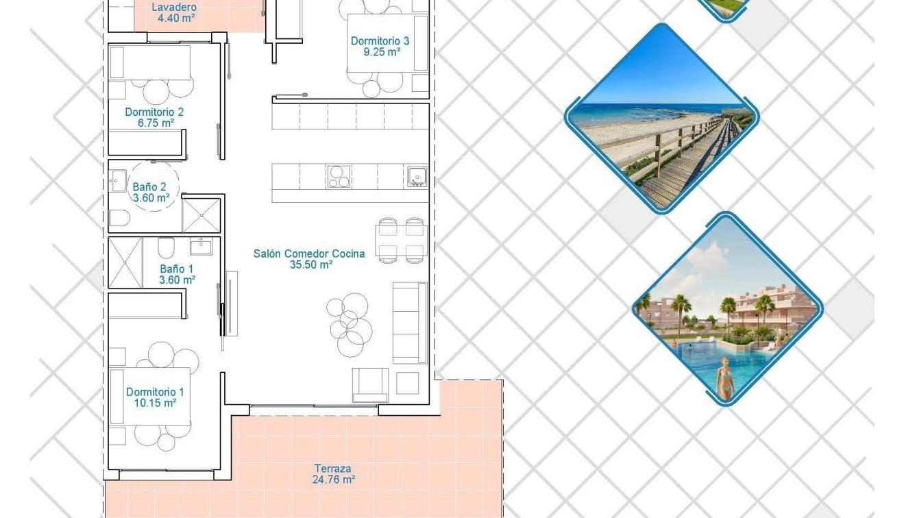 Nieuwbouw - Appartement - Pilar de La Horadada - Lo Monte