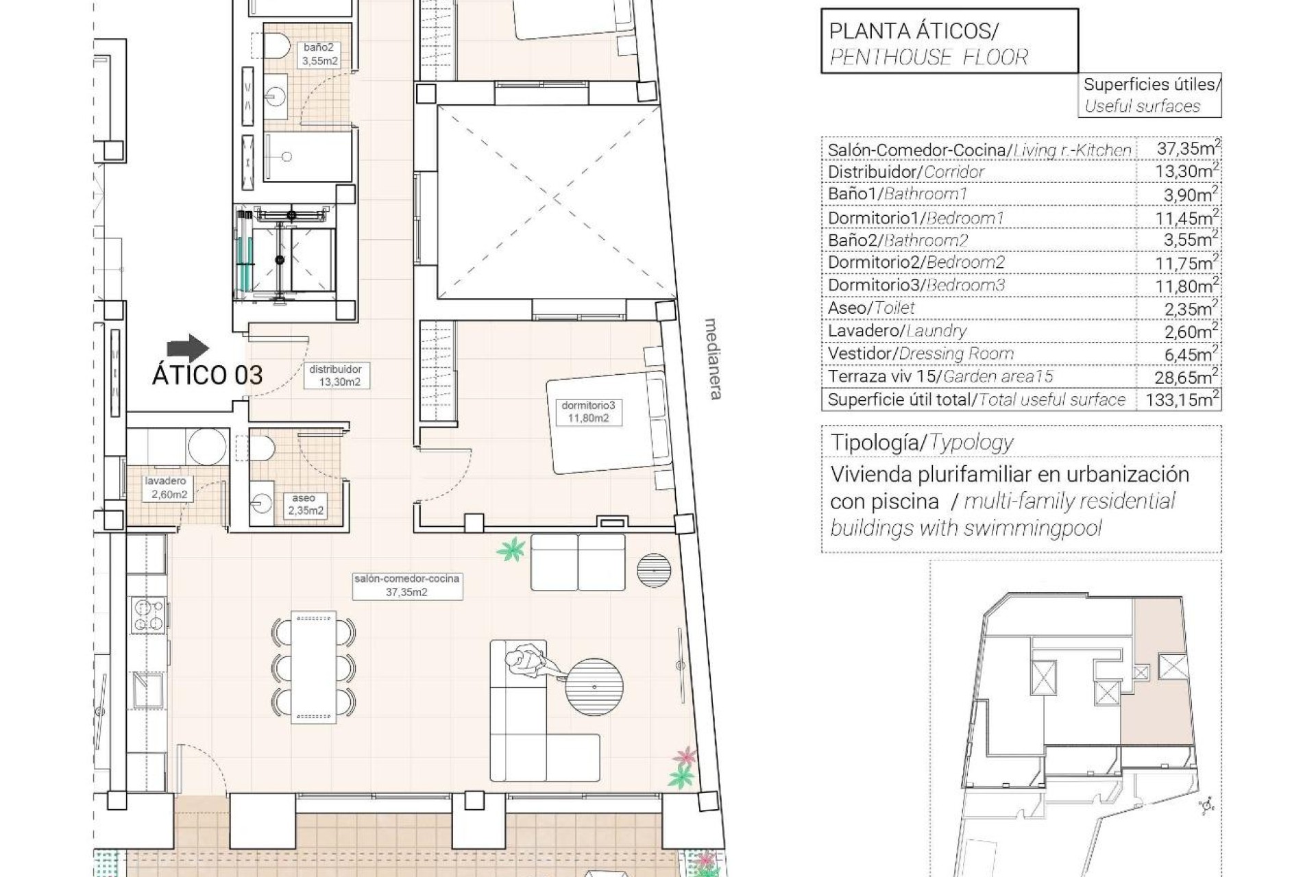 Nouvelle construction - Penthouse - Hondon de las Nieves - Pueblo