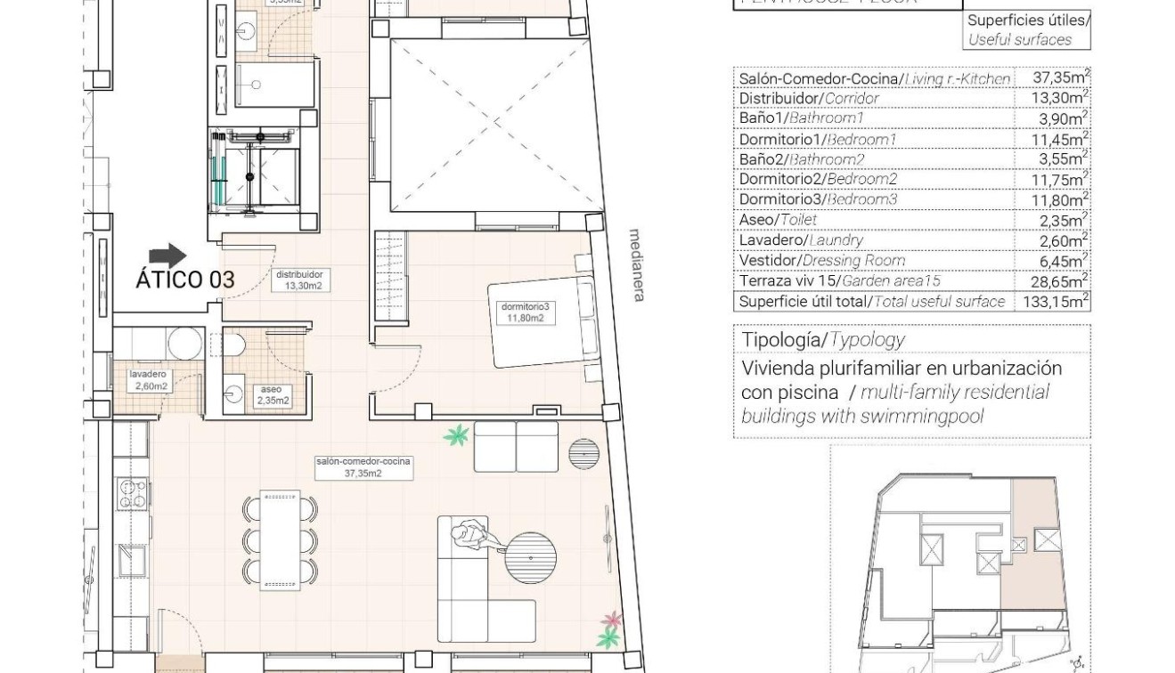 Novostavba - Penthouse - Hondon de las Nieves - Pueblo