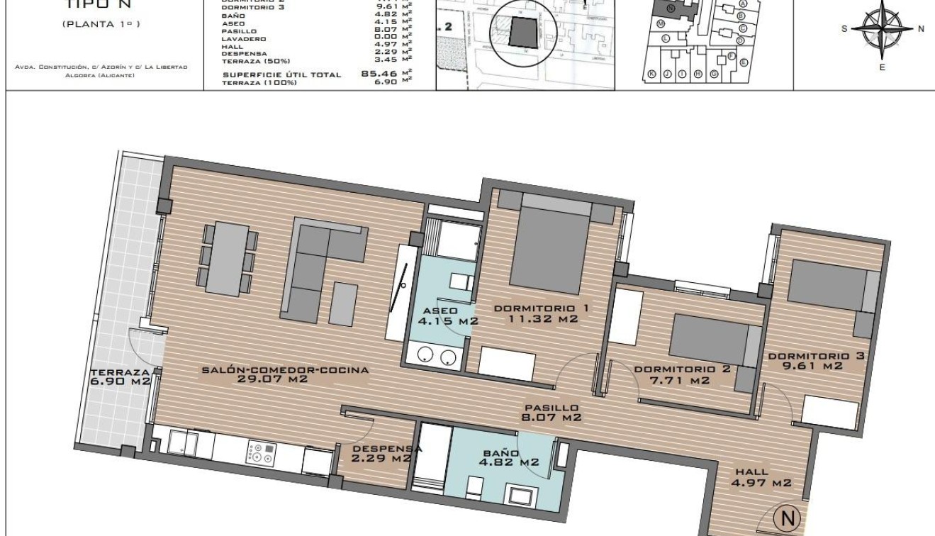 Nybygg - Leilighet - Algorfa - Pueblo